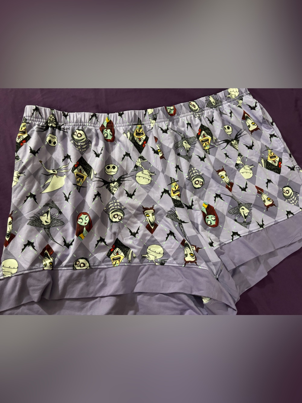 Disney Nightmare Before Christmas Purple Pajama Sleep Shorts Plus Size 2X - Picture 2 of 5